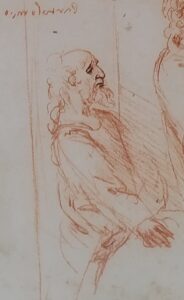 Leonardo da Vinci's Study for the Last Supper detail of Bartholomew