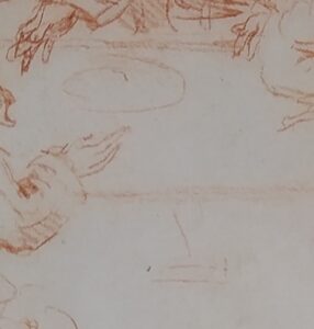 Detail of the Study for the Last Supper by Leonardo da Vinci as in L'uomo modello del mondo