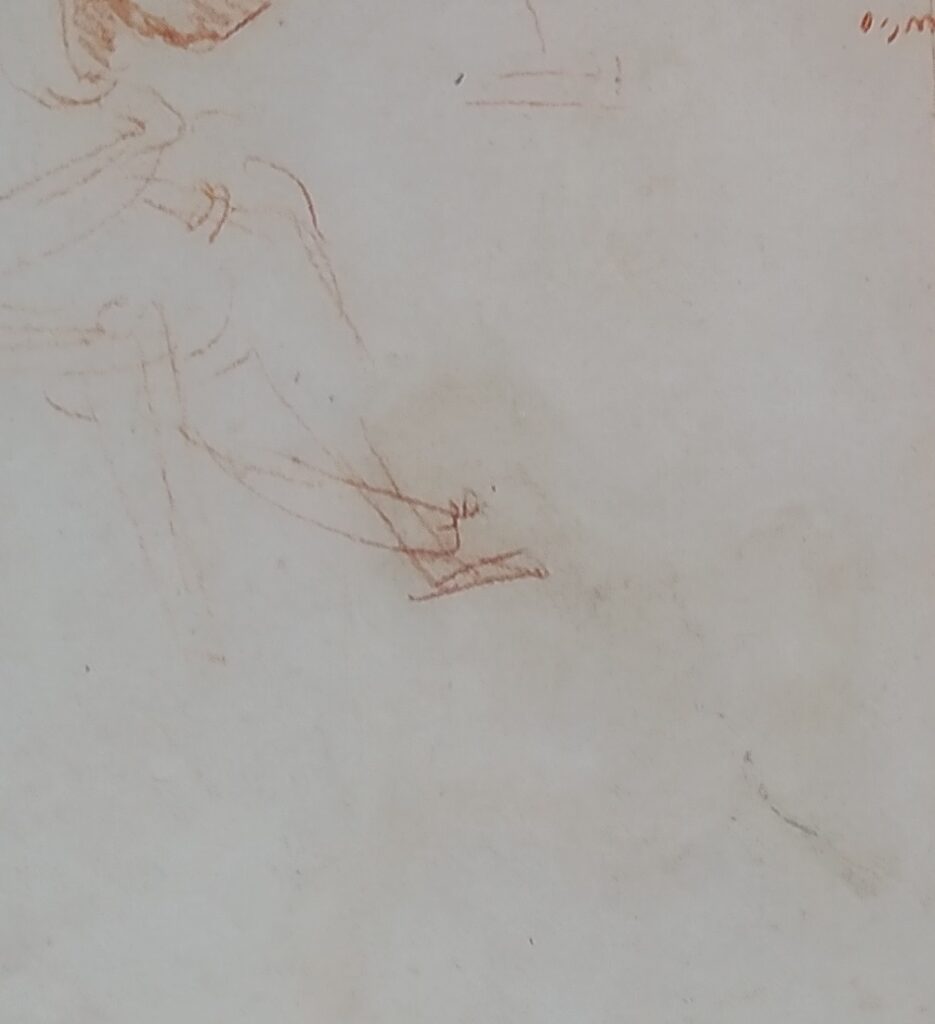 Judas lower part detail in preparatory Study of Leonardo da Vinci