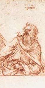 Thomas, detail from the Last Supper preparatory drawing